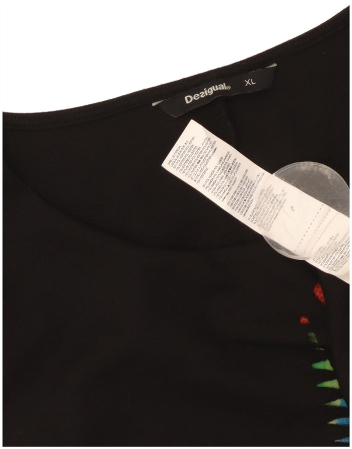 Rochie Desigual pentru femei, cu teacă cu grafică, UK 18 XL, poliester geometric negru