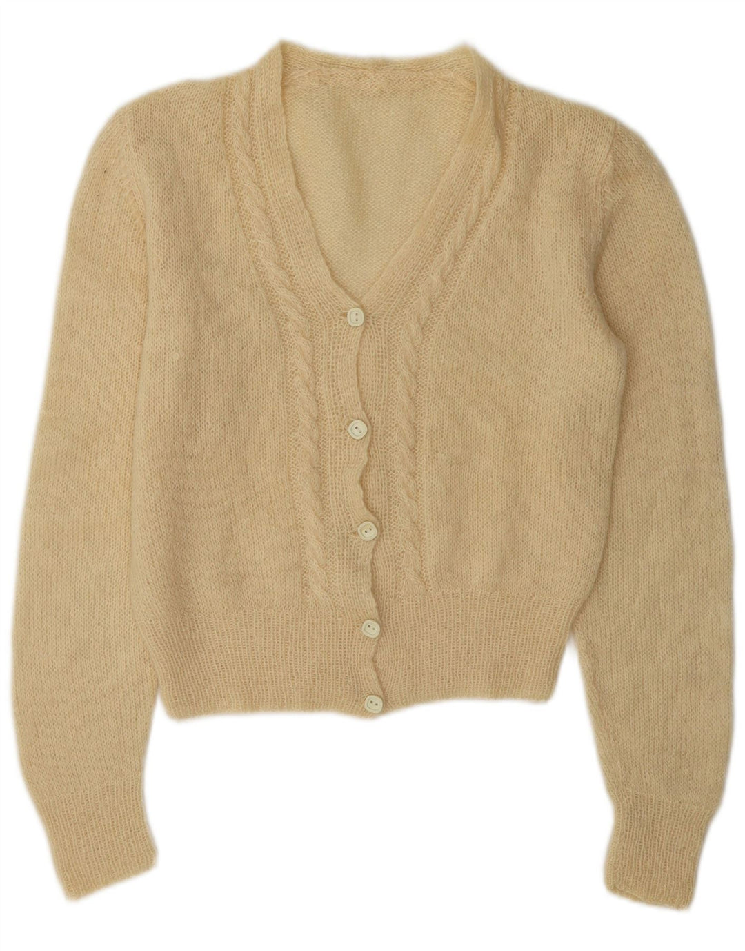 Pulover Cardigan Vintage pentru femei UK 12 Medium Off White