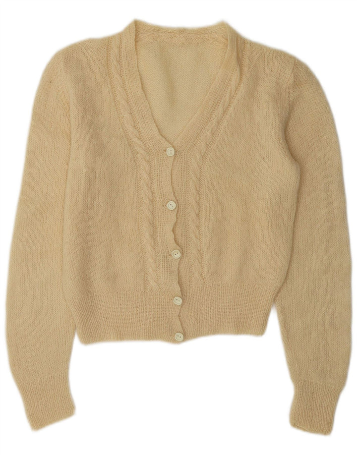 Pulover Cardigan Vintage pentru femei UK 12 Medium Off White