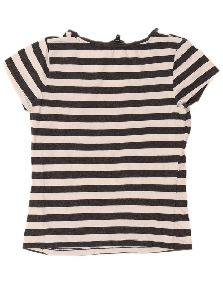 FRENCH CONNECTION Tricou pentru femei Top UK 12 Bumbac cu dungi gri mediu