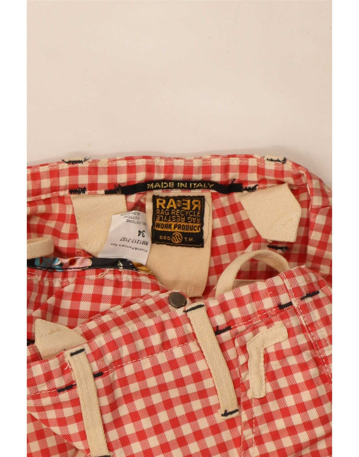 Pantaloni scurti cargo vintage pentru bărbați W34 mare, roșu, din bumbac