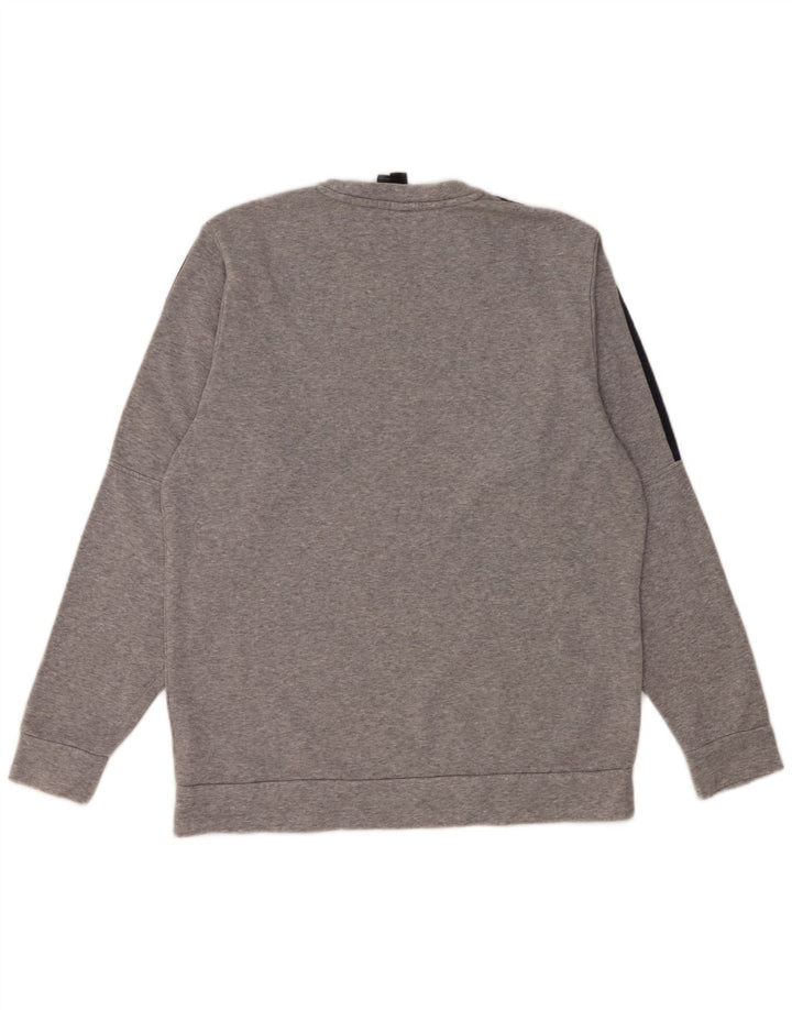 Hanorac pentru bărbați Adidas Jumper mare, gri bumbac cu pete