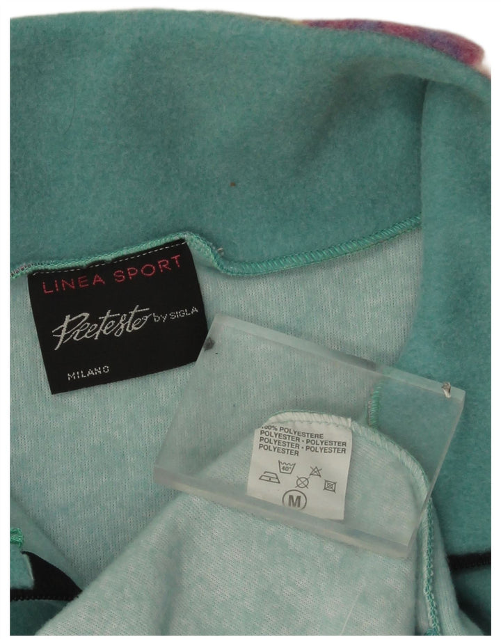 Pulover din lână vintage pentru bărbați, cu fermoar, verde, geometric, poliester