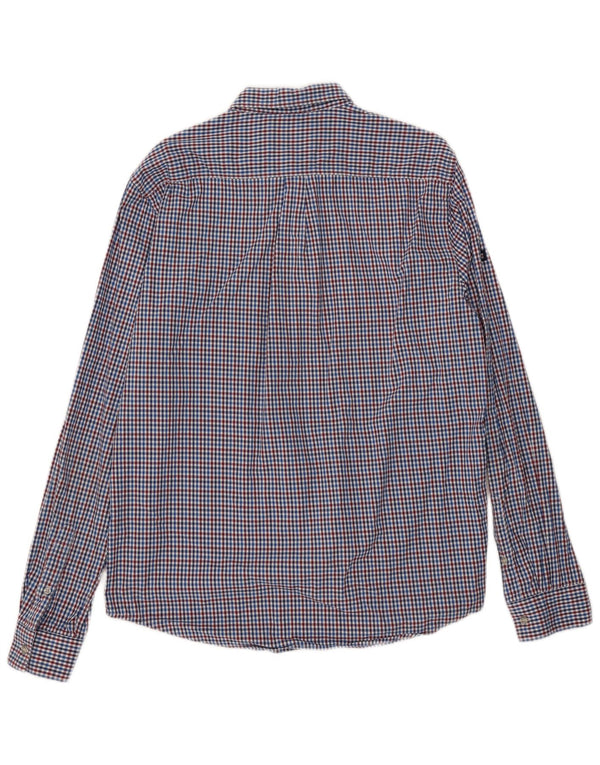 Cămașă Superdry pentru bărbați, cu tăiere obișnuită, XL, bumbac vichy albastru