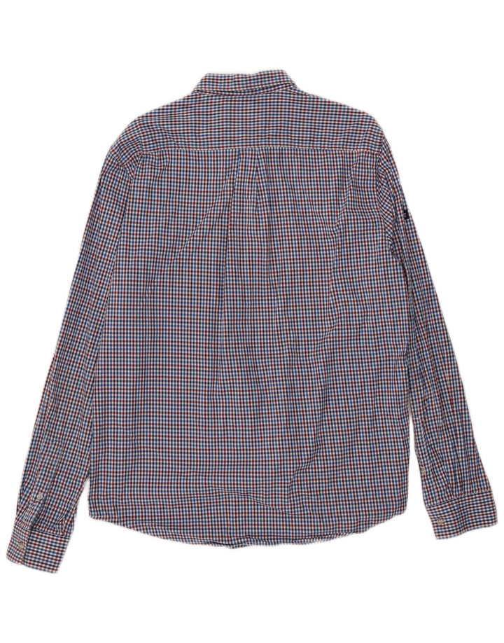 Cămașă Superdry pentru bărbați, cu tăiere obișnuită, XL, bumbac vichy albastru