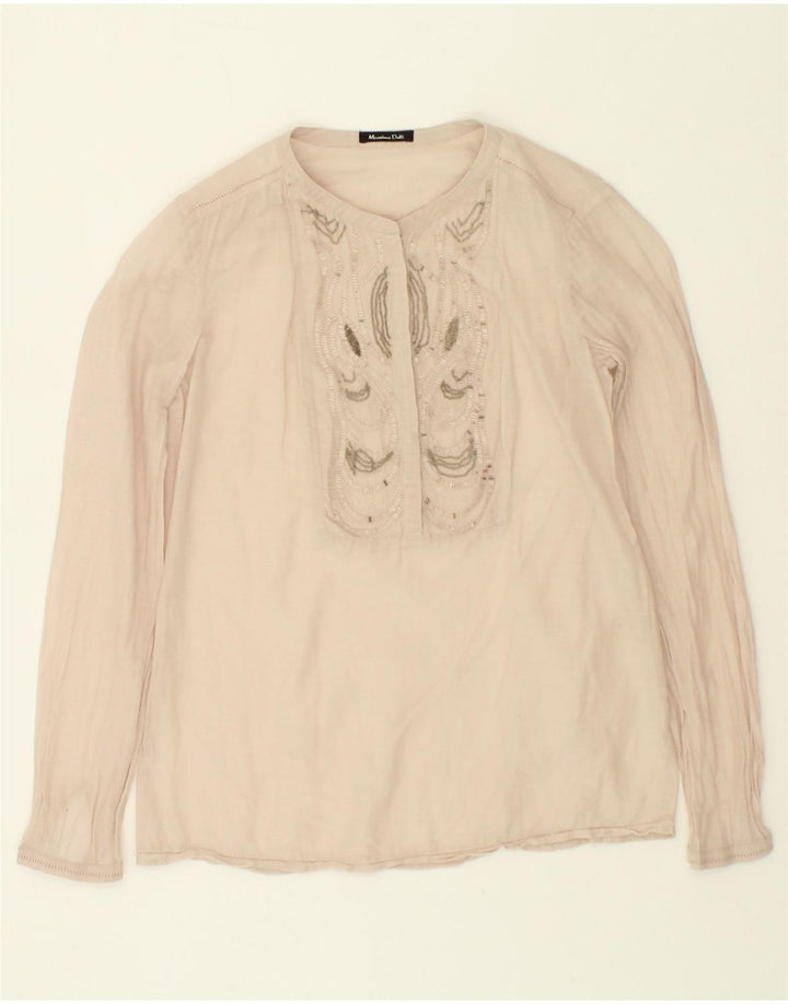 MASSIMO DUTTI Womens Long Sleeve Blouse Top EU 36 XS Beige Vintage Massimo Dutti and Second-Hand Massimo Dutti from Messina Hembry 