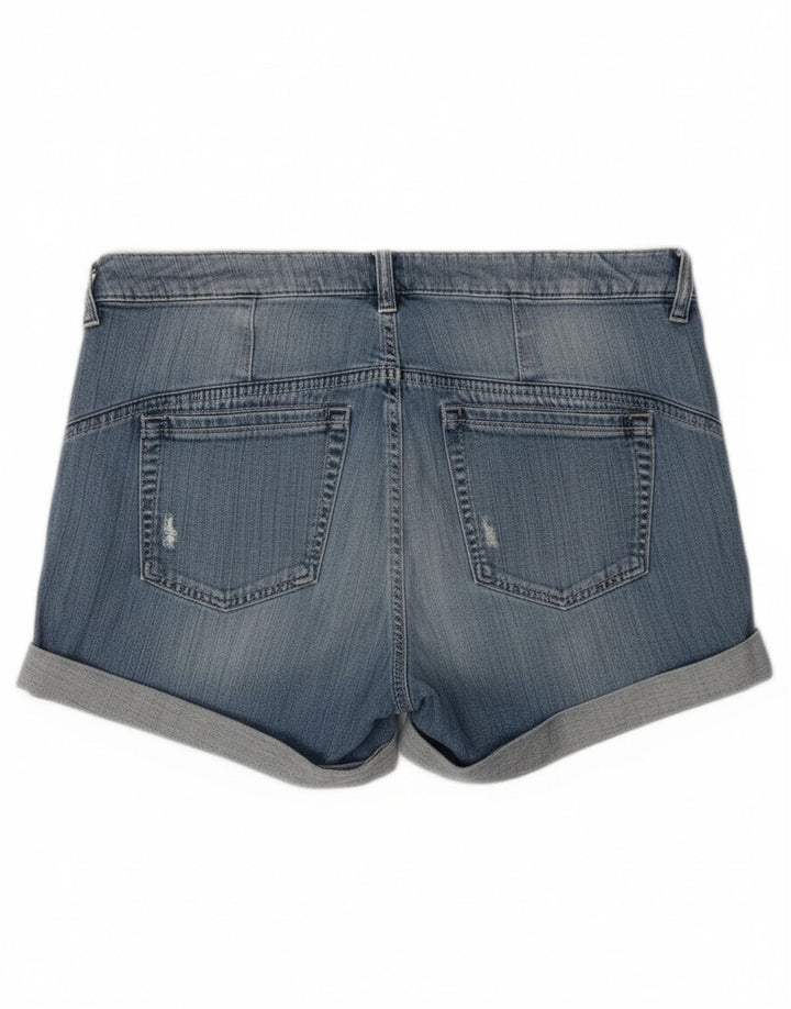 Pantaloni scurți Guess din denim învechit pentru femei W28, bumbac albastru mediu