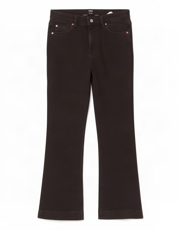 Blugi evazați pentru femei Marks & Spencer UK 14 Large W32 L32 Bumbac negru