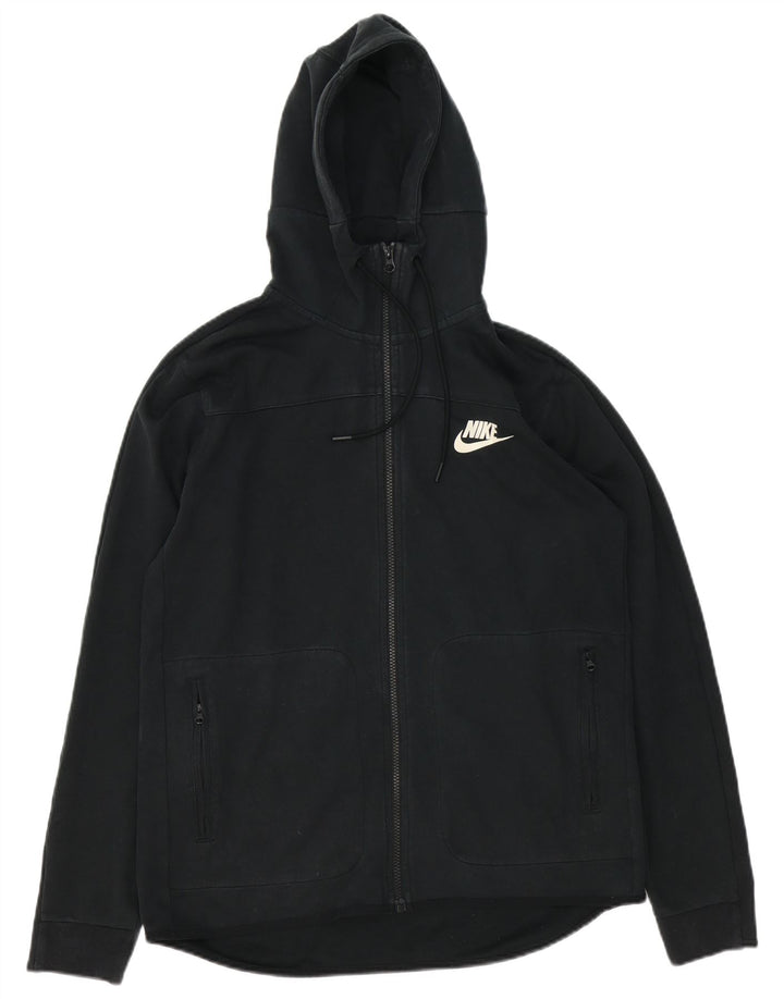 Pulover Nike pentru bărbați, cu fermoar, bumbac mediu negru