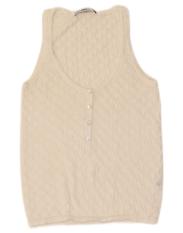 Vest Vest Top Femei Zara UK 8 Small Bej