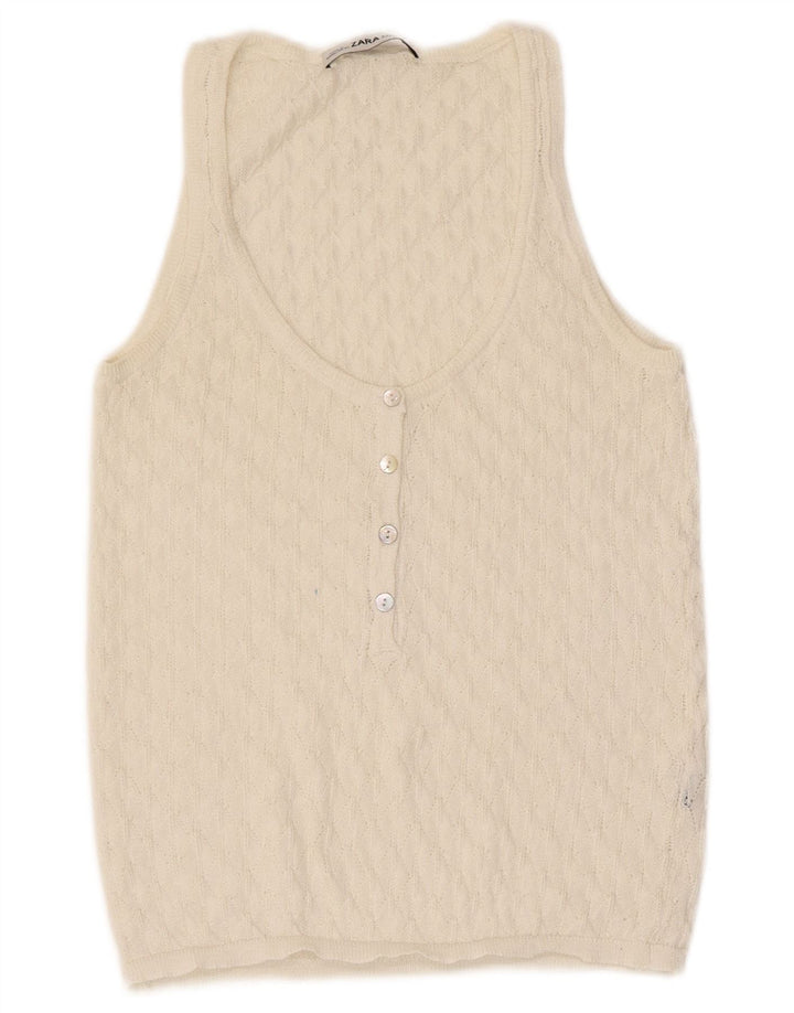Vest Vest Top Femei Zara UK 8 Small Bej