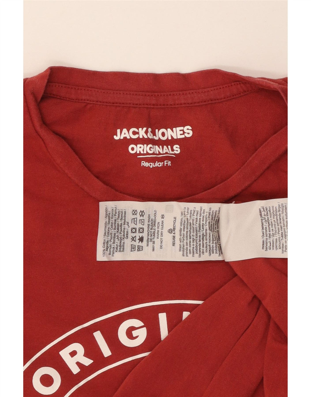 JACK & JONES Tricou grafic pentru bărbați, cu croiala normală, top, bumbac roșu mediu