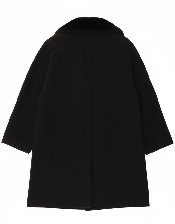 ETAM Womens Oversized Double Breasted Coat UK 14 Medium Black Wool