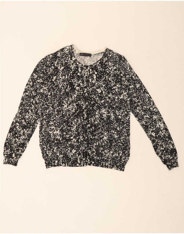 Pulover cardigan cu model abstract pentru femei Marks & Spencer UK 16 mare negru