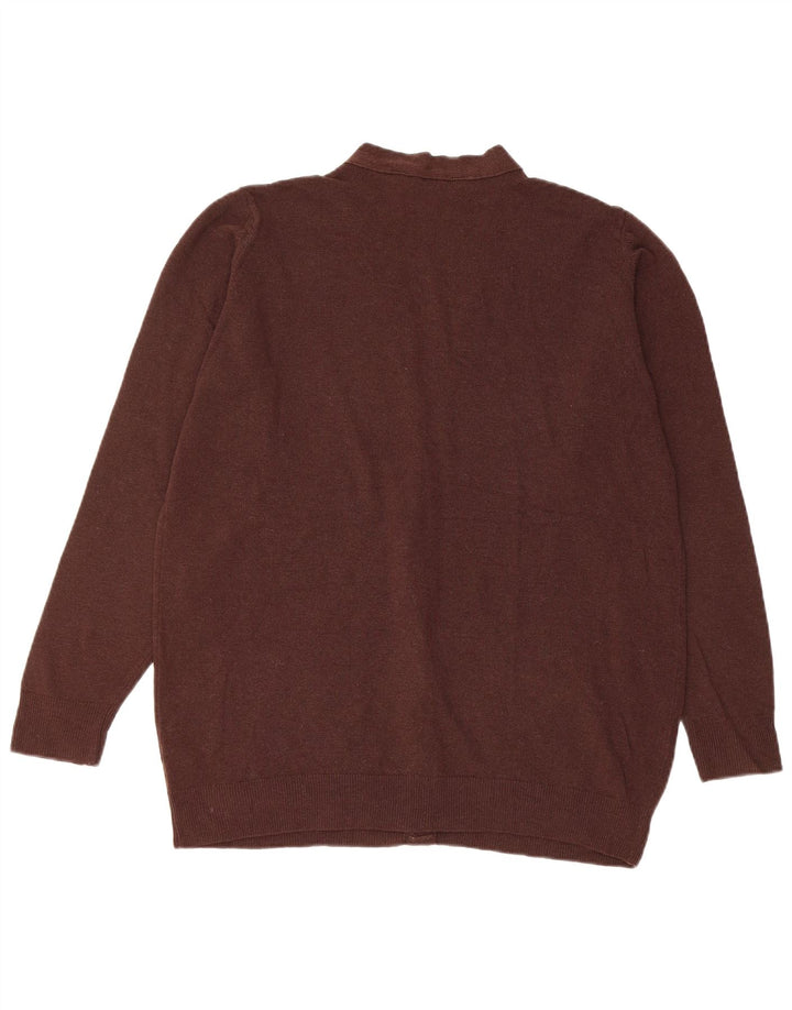 Pulover cardigan pentru femei Marks & Spencer UK 16 Lână de miel maro mare