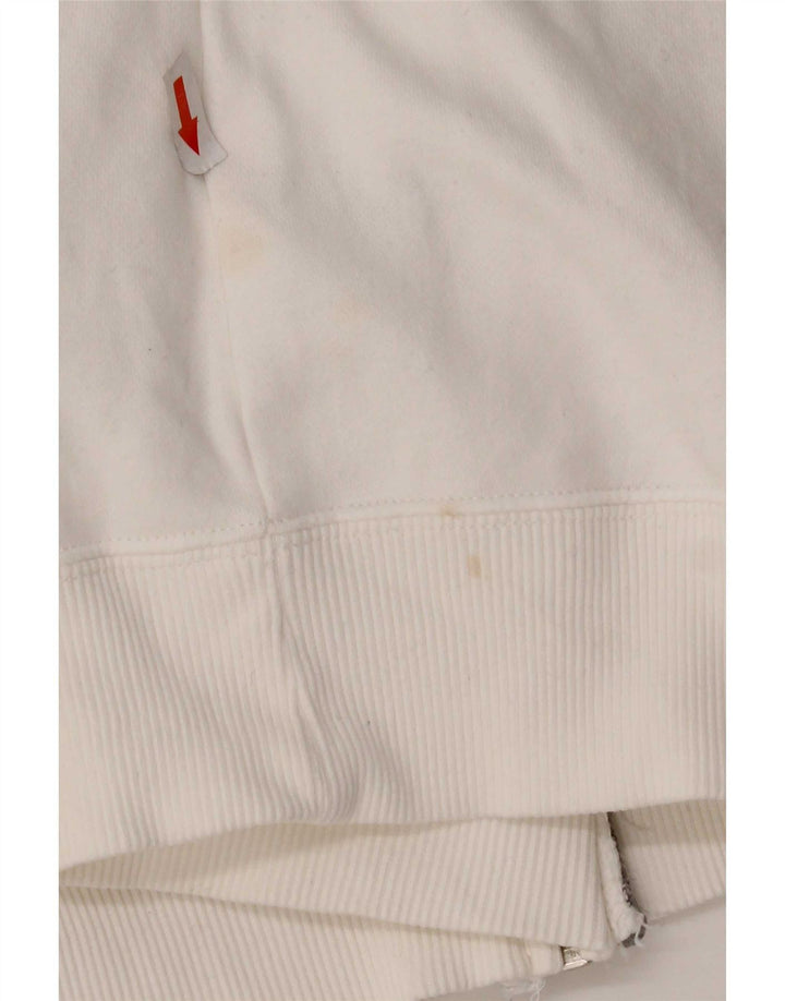 Jachetă de top pentru trening Nike pentru femei, UK 14, bumbac alb mediu