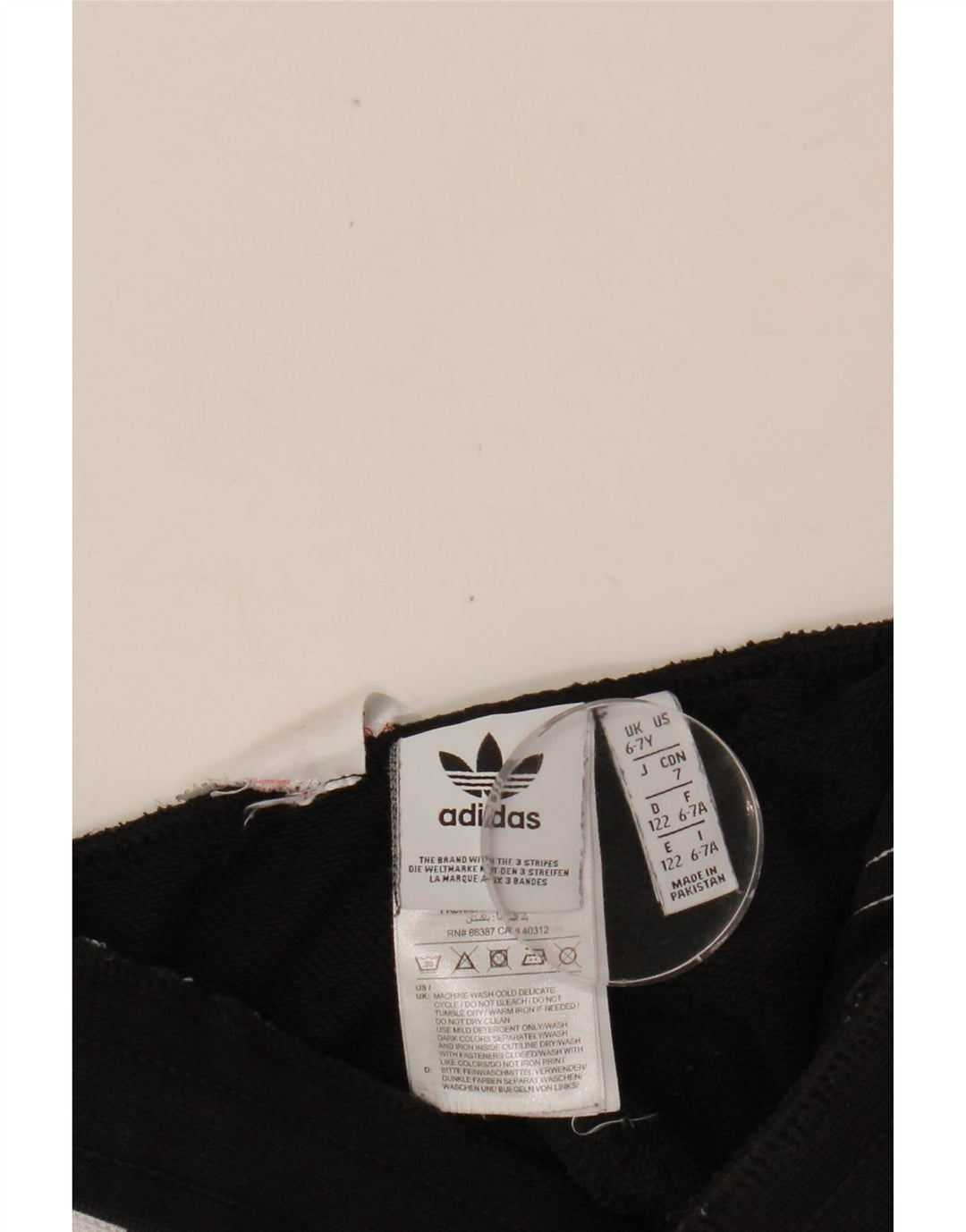 Pantaloni de trening ADIDAS baieti Joggeri 6-7 ani bumbac negru