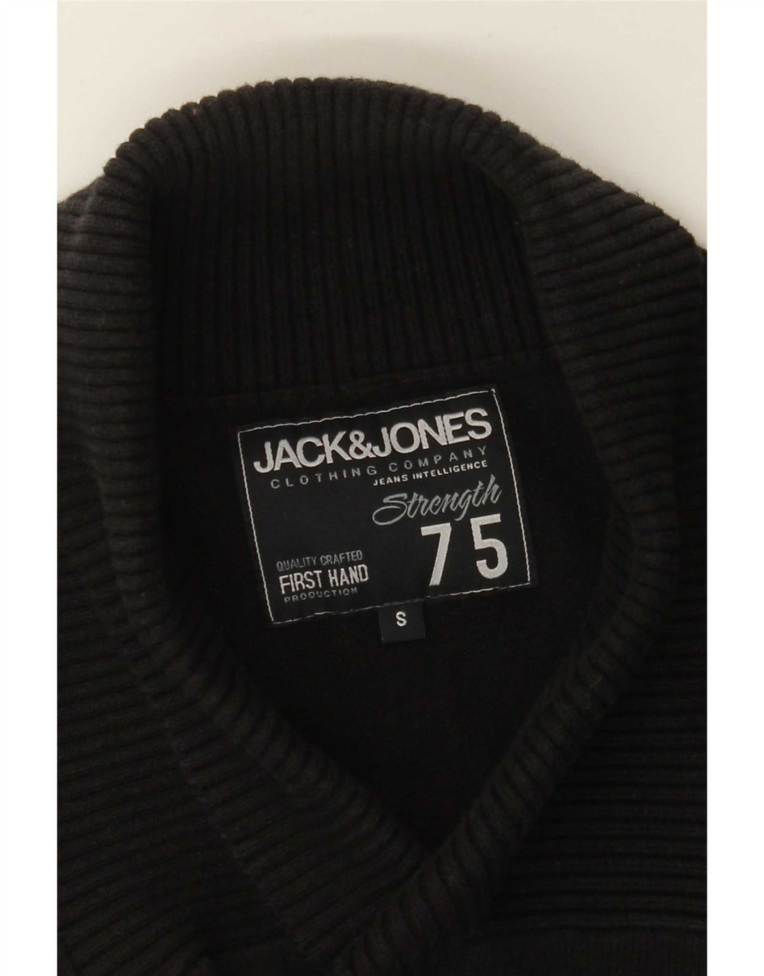 Jack & Jones Pulover pentru bărbați cu gât șal mic, negru