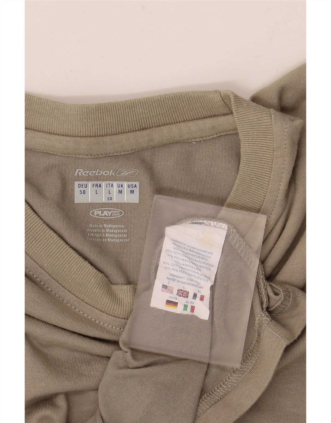 Tricou pentru bărbați Reebok Top Mediu Kaki Bumbac