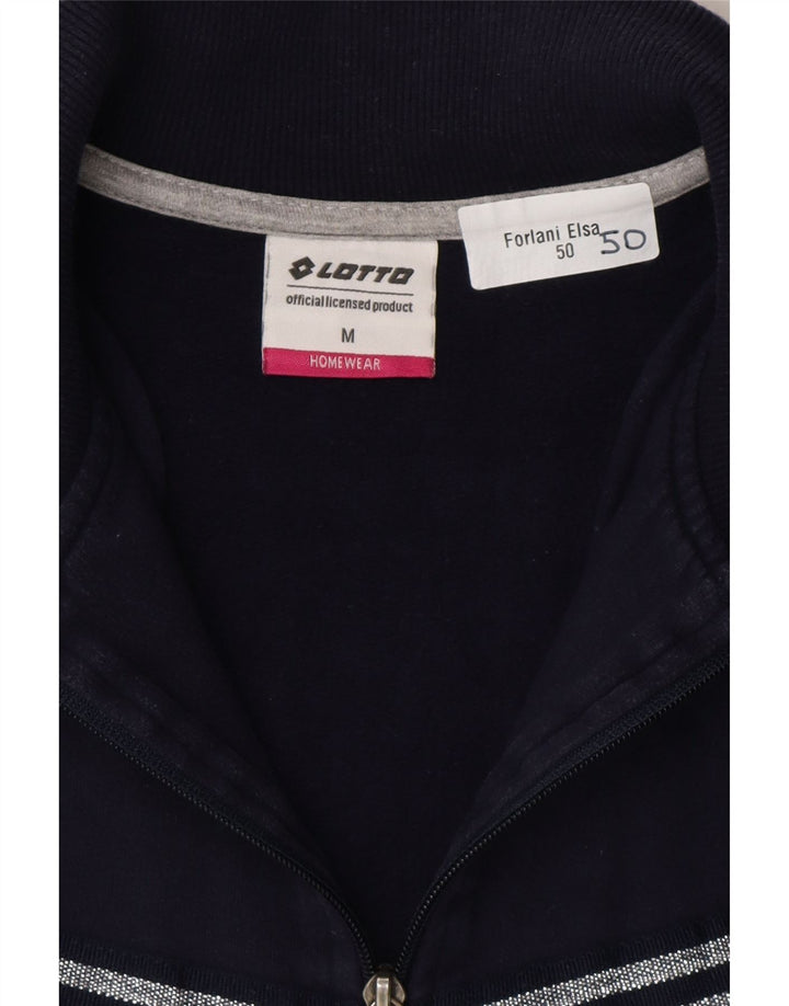 LOTTO Womens Tracksuit Top Jacket UK 14 Medium Grey Colourblock Cotton Vintage Lotto and Second-Hand Lotto from Messina Hembry 