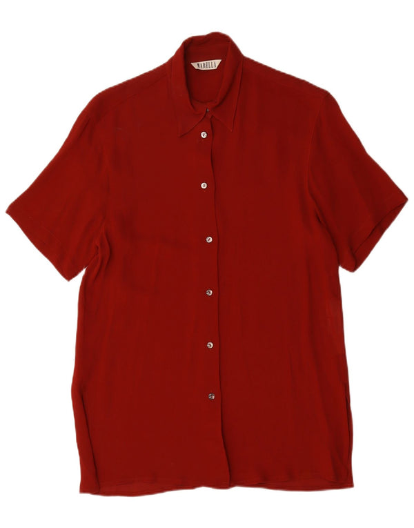 Cămașă cu mânecă scurtă cu paragate pentru femei Marella UK 10 Small Red
