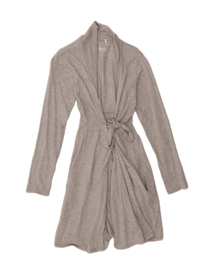 CHICCO Womens Wrap Cardigan Sweater UK 10 Small Grey Cotton Vintage Chicco and Second-Hand Chicco from Messina Hembry 