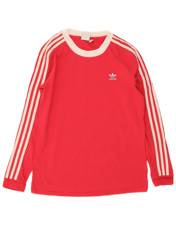 Top pentru femei Adidas cu mânecă lungă UK 10 Small Red Colorblock