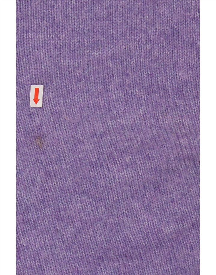 HUGO BOSS Womens Oversized V-Neck Jumper Sweater UK 14 Medium Purple