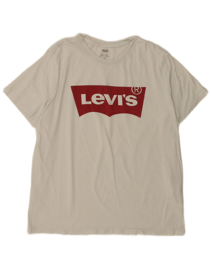 Tricou grafic Levi's pentru bărbați Top mare din bumbac alb