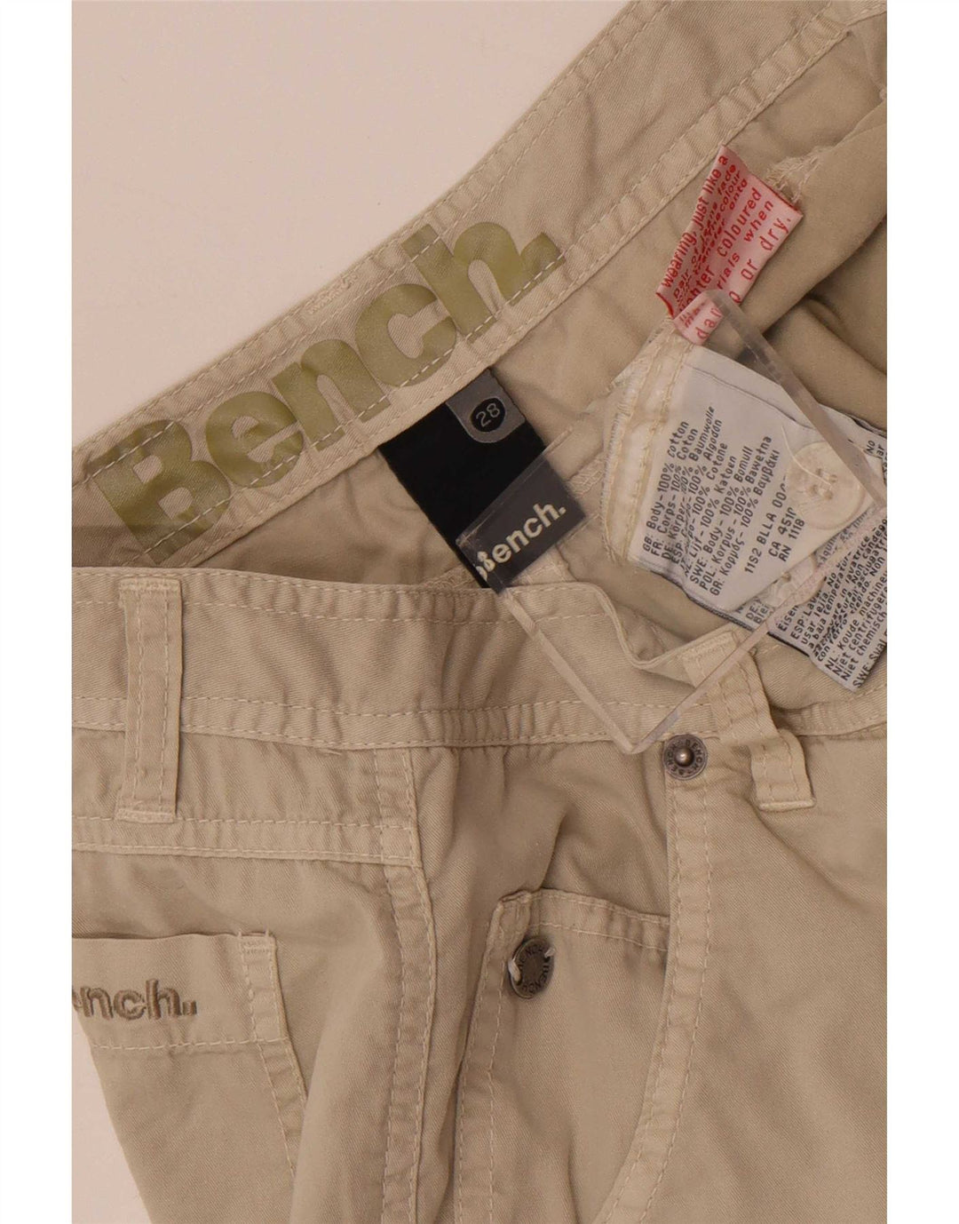 Pantaloni scurți chino pentru bărbați Bench W28 Small Beige Bumbac
