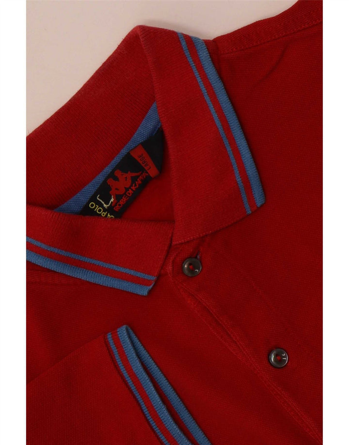 Cămașă polo pentru bărbați Kappa cu dungi roșii mari