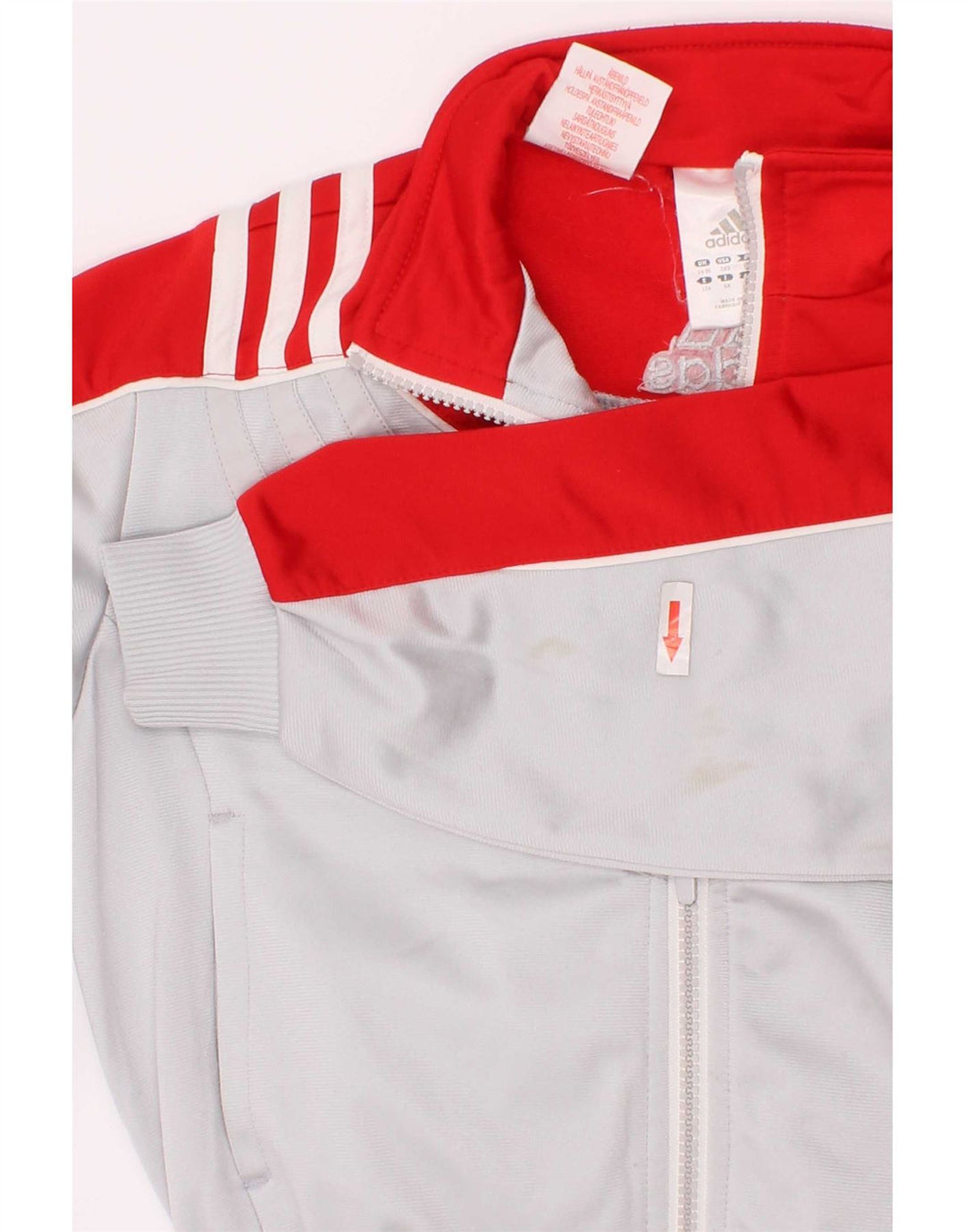Jachetă de top pentru trening cu grafică Adidas pentru băieți 5-6 ani, gri Colorblock