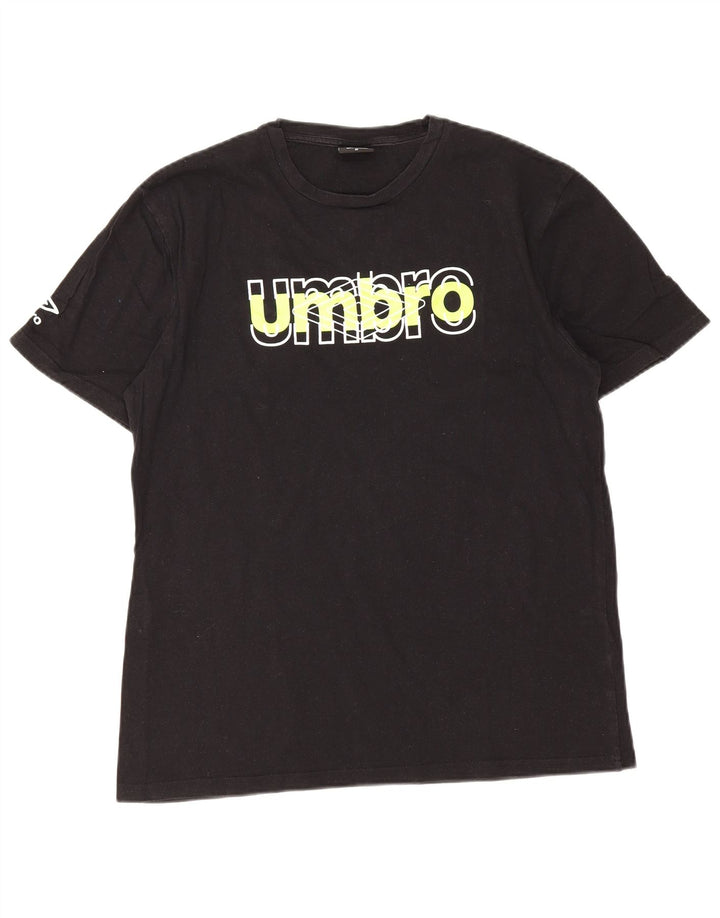 Tricou grafic pentru bărbați Umbro Top Medium Black Bumbac