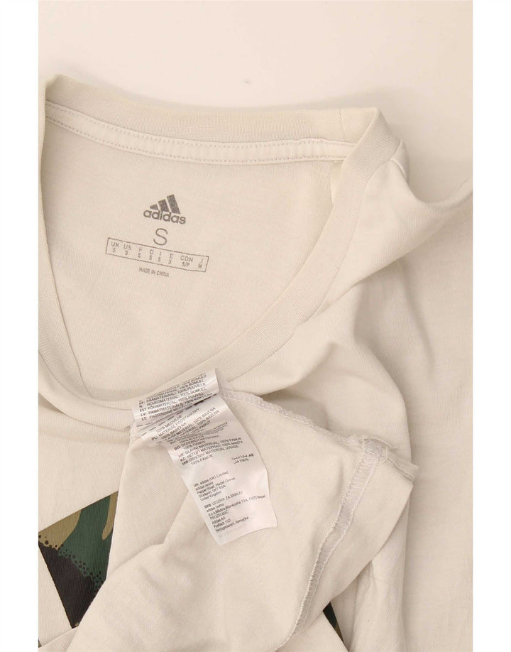 Tricou grafic pentru bărbați Adidas Top mic, alb, bumbac