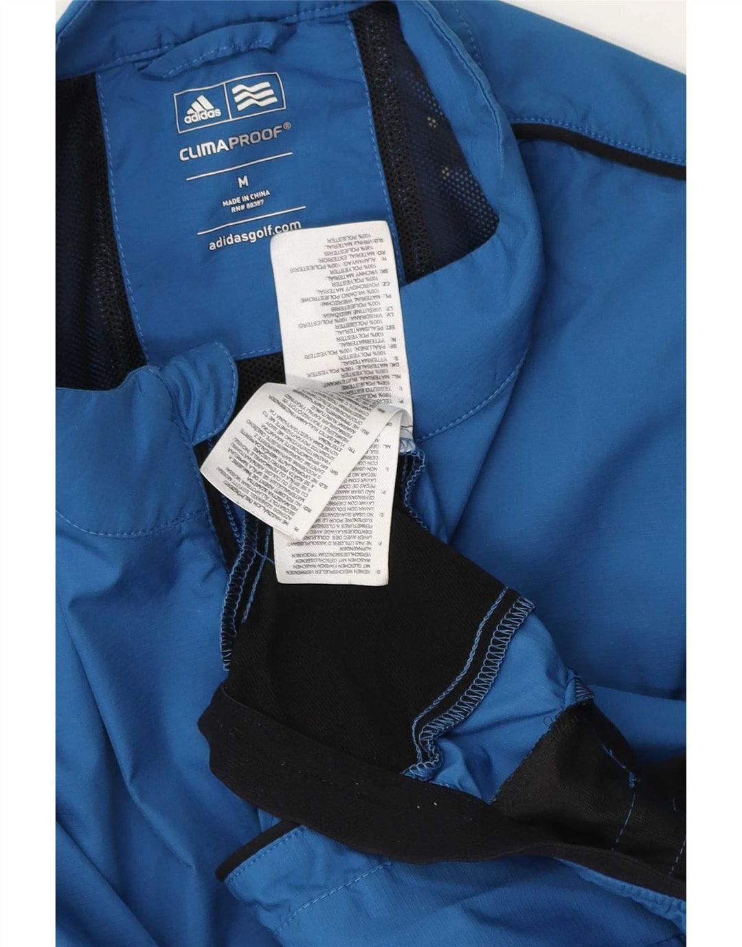 Jachetă de trening Adidas Clima Proof pentru bărbați, albastru mediu, color block