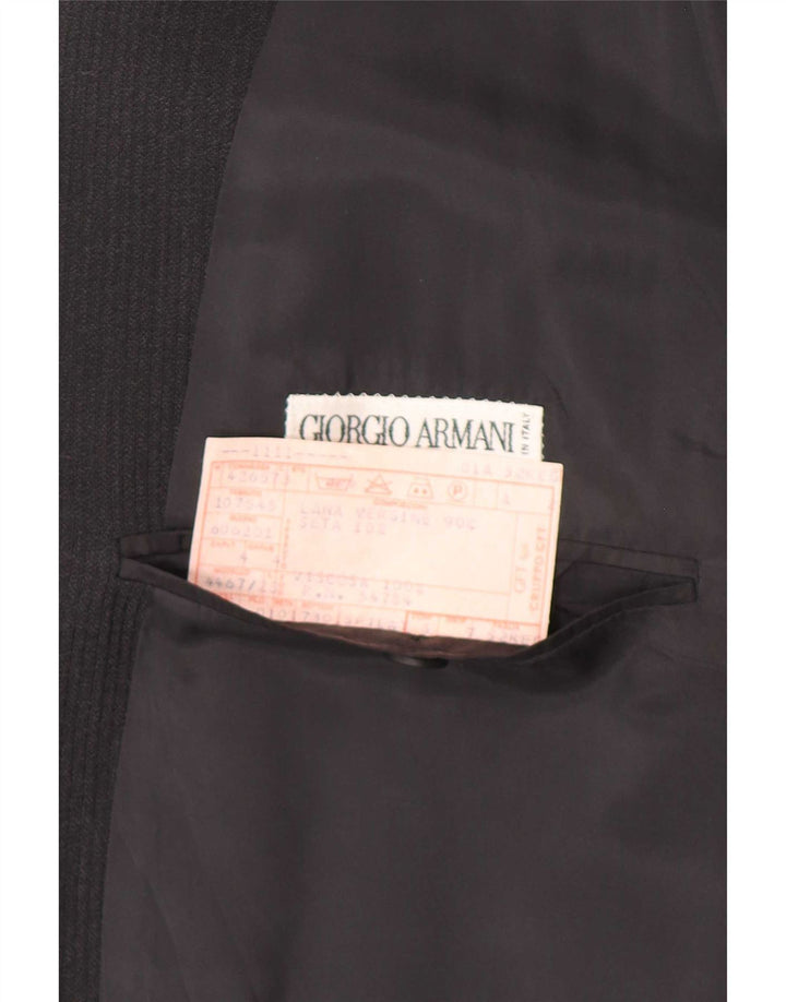 Giorgio Armani Jachetă pentru bărbați cu 2 nasturi IT 52 XL Negru Pinstripe