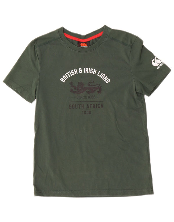 Tricou grafic Canterbury Boys Top 9-10 ani bumbac verde
