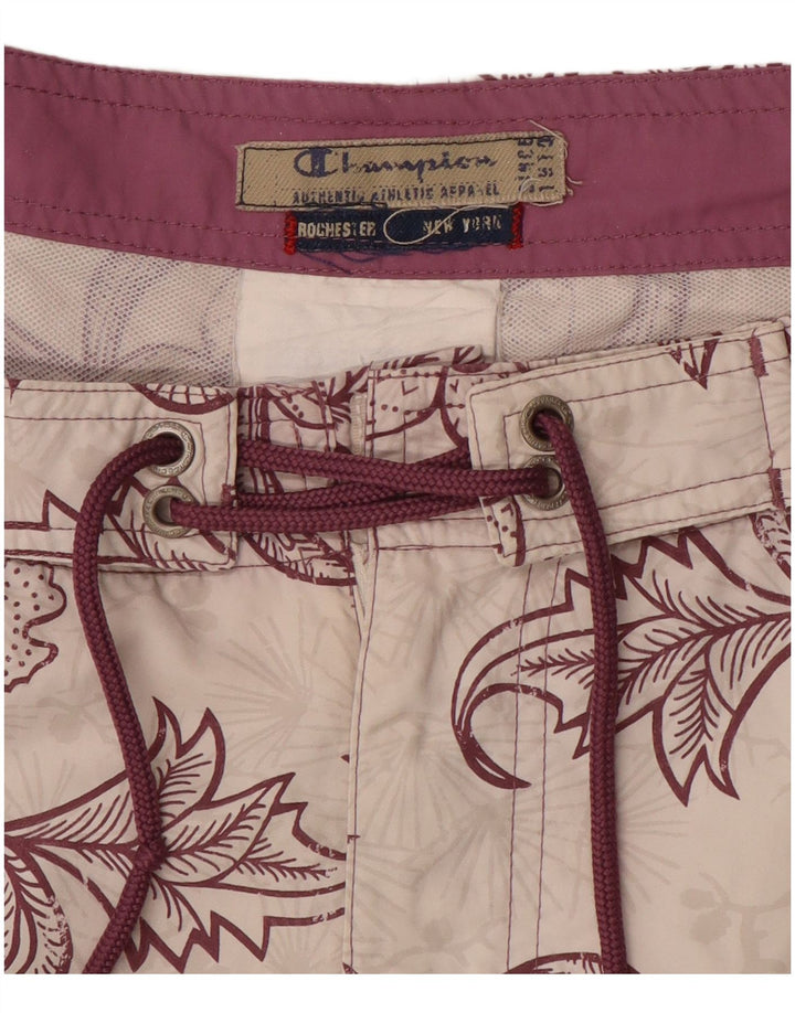 Pantaloni scurți de înot Champion pentru bărbați, mari, alb, cu flori