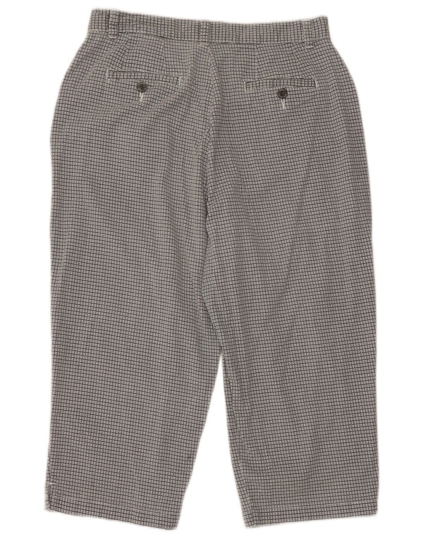 Pantaloni Capri pentru femei cu talie înaltă LEE US 12 Large W30 L19 Bumbac cu carouri gri