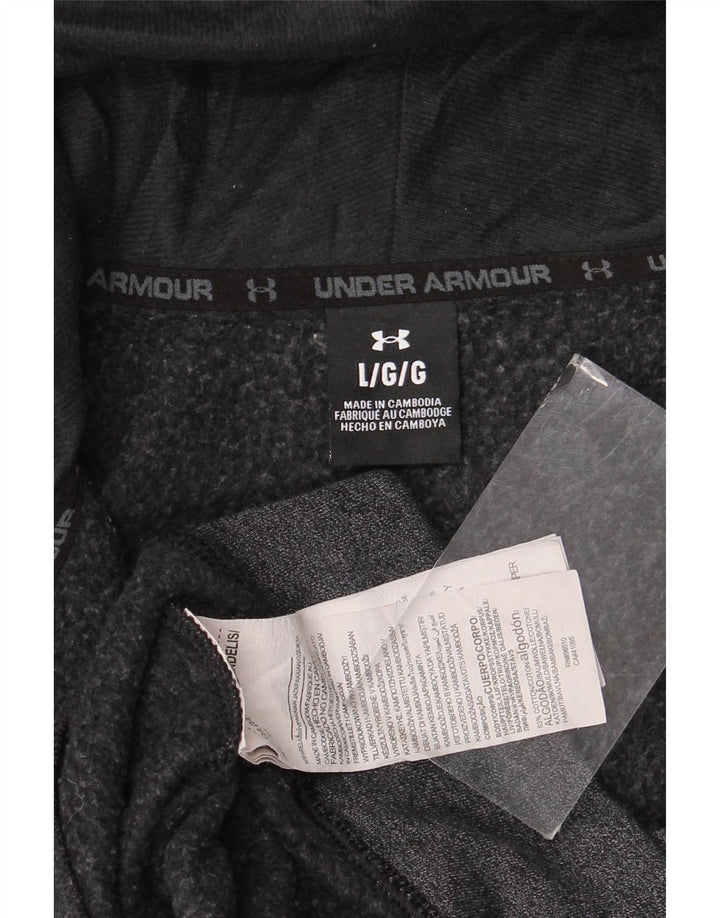 Pulover Under Armour pentru bărbați, cu fermoar, bumbac, gri mare