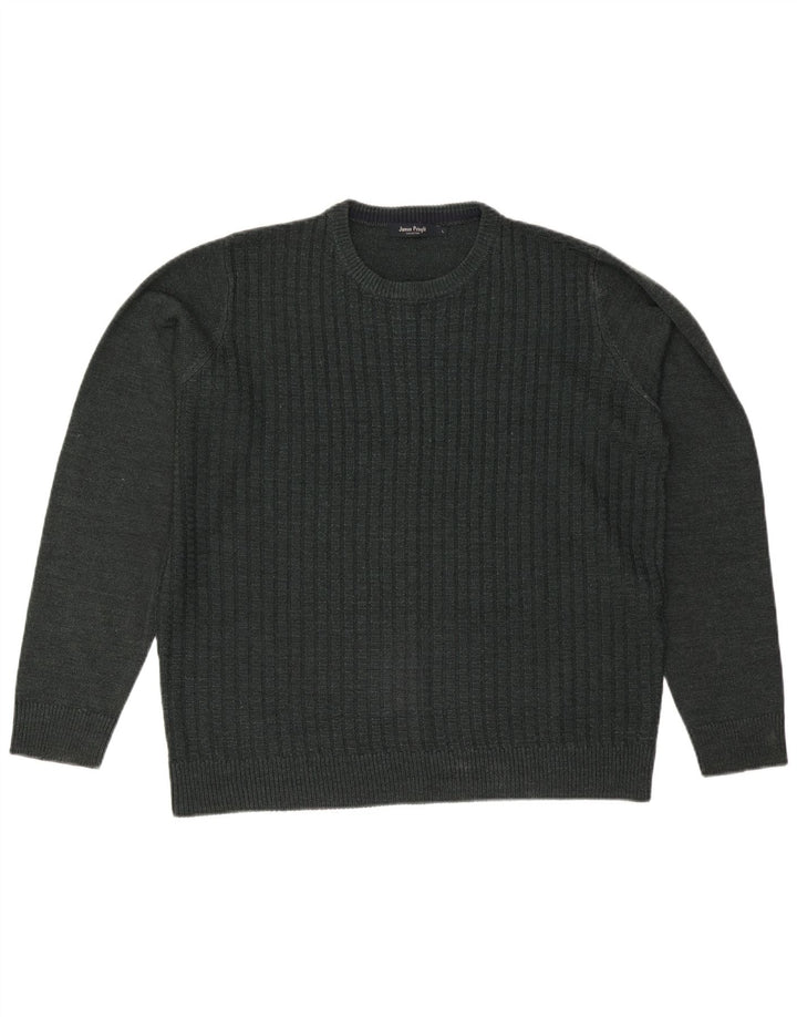 JAMES PRINGLE Pulover pentru bărbați cu decolteu rotund, mare, verde acrilic