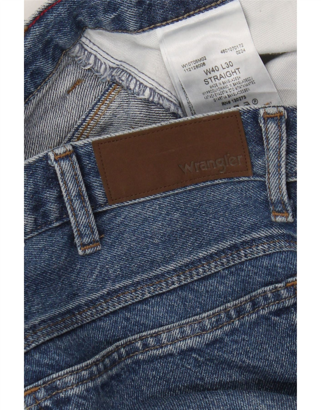 Blugi drepti pentru bărbați Wrangler W40 L30 Bumbac albastru