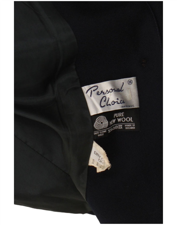 Sacou blazer pentru femei Personal Choice cu 3 nasturi UK 18 XL Lână bleumarin