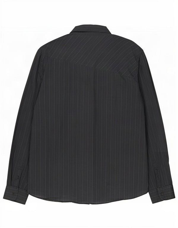 Camasă pentru bărbați Volcom XL, bumbac negru cu dungi