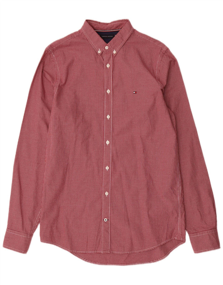 Cămașă pentru bărbați TOMMY HILFIGER Slim Fit Bumbac Roșu Mediu Houndstooth