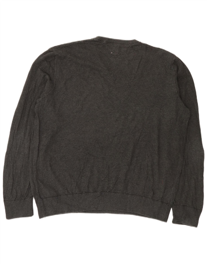 Pulover pentru bărbați Gap cu decolteu în V, XL, bumbac gri