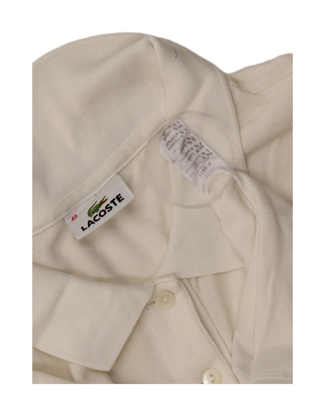 Tricou polo Lacoste pentru femei Mărimea 46 XL Bumbac alb