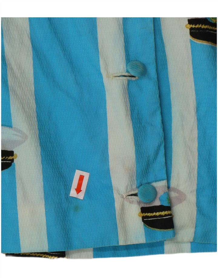 Bluză cămașă fără mâneci pentru femei VINTAGE UK 16 mare cu dungi albastre