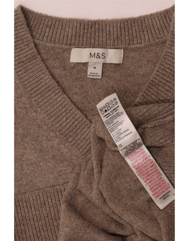 Pulover pentru femei Marks & Spencer cu decolteu în V UK 14 Poliester mediu gri