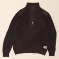 JACK & JONES Mens Button Neck Jumper Sweater Large Grey Cotton Vintage Jack & Jones and Second-Hand Jack & Jones from Messina Hembry 